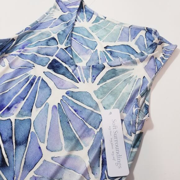 Soft Surroundings Women size Small Castel Maxi Dress Blue White - Picture 3 of 11